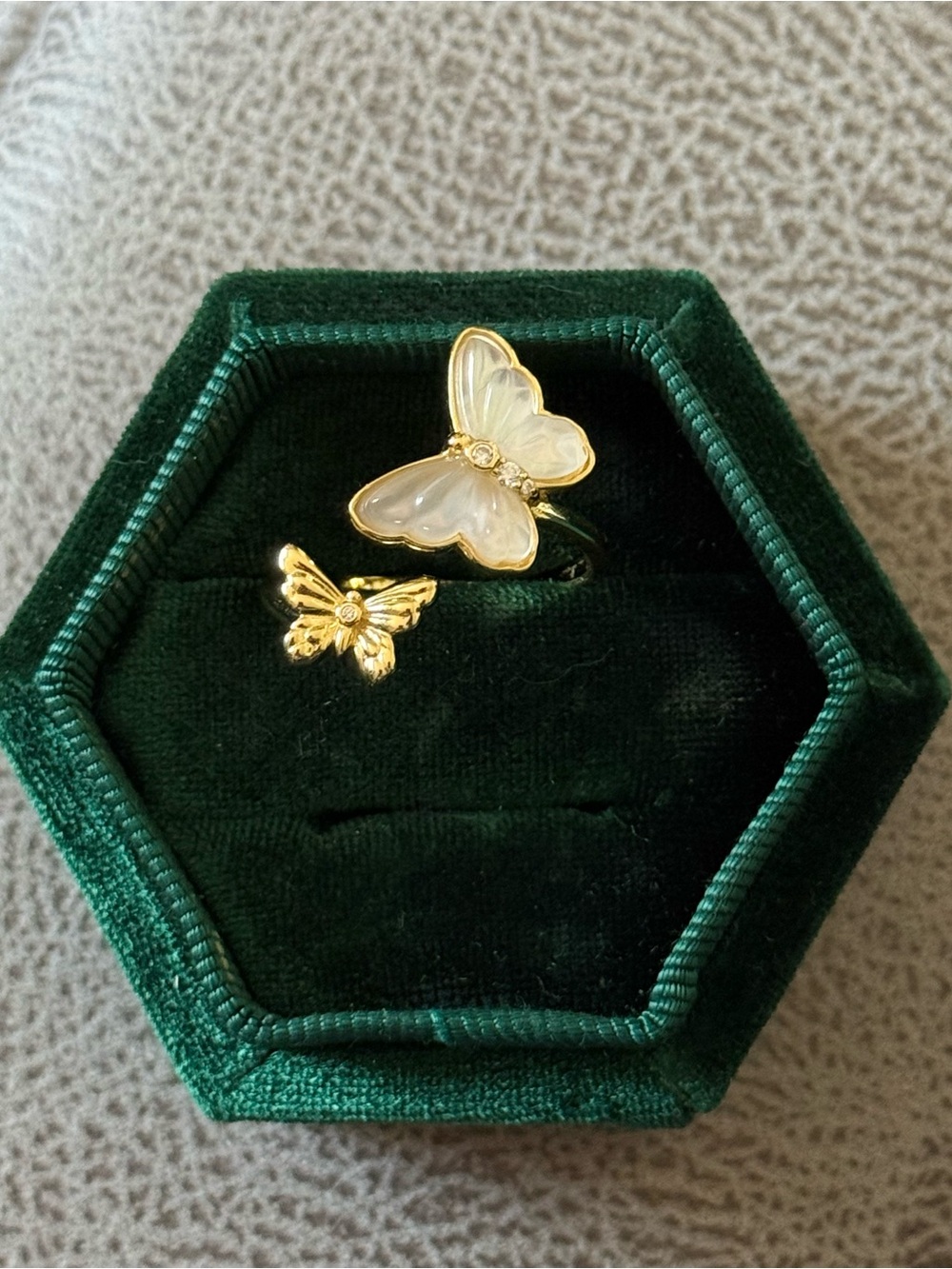 10k gold plated butterfly ring